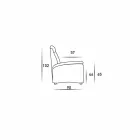 Sofá de 2 lugares de design moderno em couro, couro ecológico ou tecido Gelso Viadurini