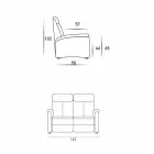 Sofá de 2 lugares de design moderno em couro, couro ecológico ou tecido Gelso Viadurini