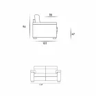 Sofá de 2 lugares design em tecido ou couro ecológico Lilia, feito na Itália Viadurini