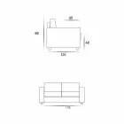 Sofá maxi de 2 lugares moderno em eco-couro / tecido made in Italy Mora Viadurini