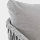 Homemotion - Sofá de exterior Design Rubio 3 lugares em branco e cinzento Viadurini