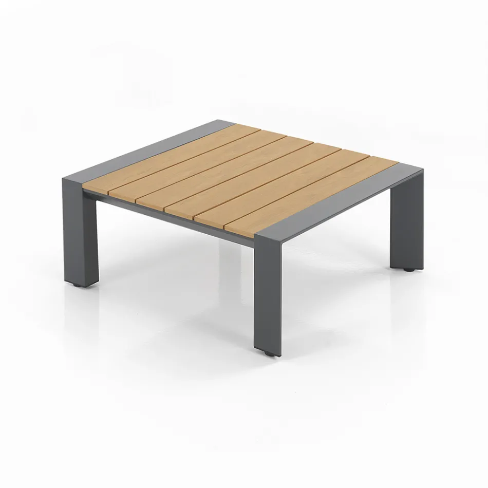 Sofá de Canto com Mesa de Centro para Exterior e Interior em Alumínio - Mettre Viadurini