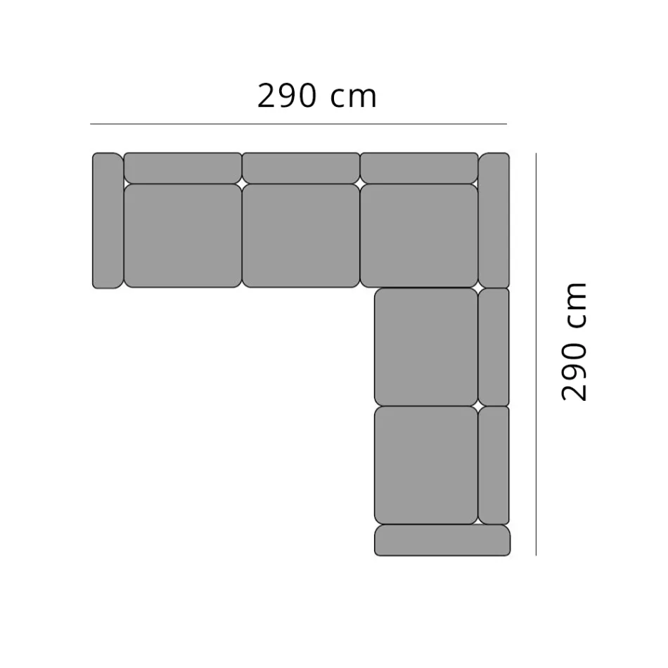 Sofá de Canto Exterior 5 Lugares em Alumínio 3 Acabamentos, Luxo - Filomena Viadurini