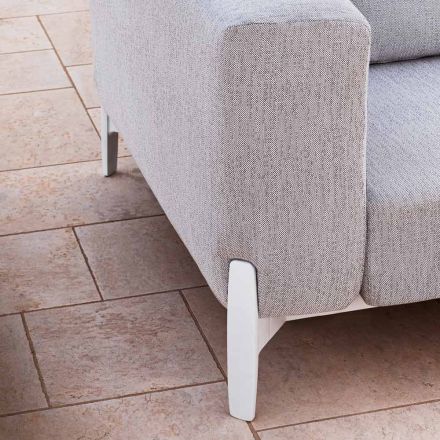 Sofá de Canto Exterior 5 Lugares em Alumínio 3 Acabamentos, Luxo - Filomena Viadurini