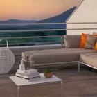 Sofá de canto externo de design moderno em tecido cinza ou branco Dove - Ontario 3 Viadurini