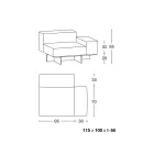 Sofá de canto esquerdo com base de vidro extraclaro fabricado na Itália - Rory Viadurini