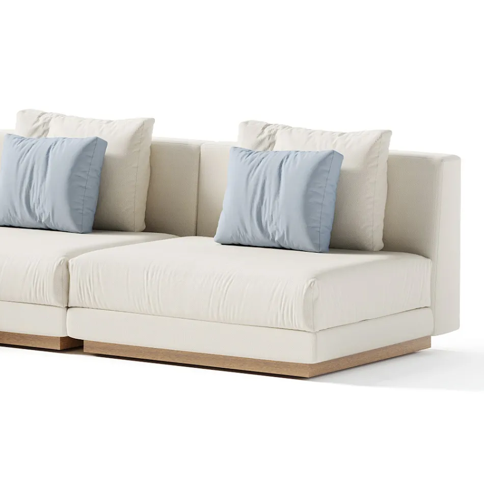 Sofá exterior modular em tecido estofado fabricado na Itália - Rubik Viadurini