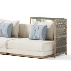 Sofá exterior modular em tecido estofado fabricado na Itália - Rubik Viadurini