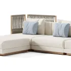 Sofá exterior modular em tecido estofado fabricado na Itália - Rubik Viadurini