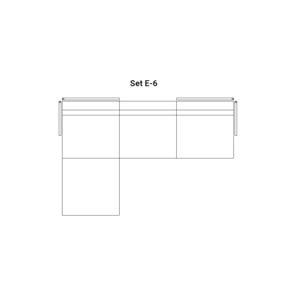 Sofá exterior modular em tecido estofado fabricado na Itália - Rubik Viadurini