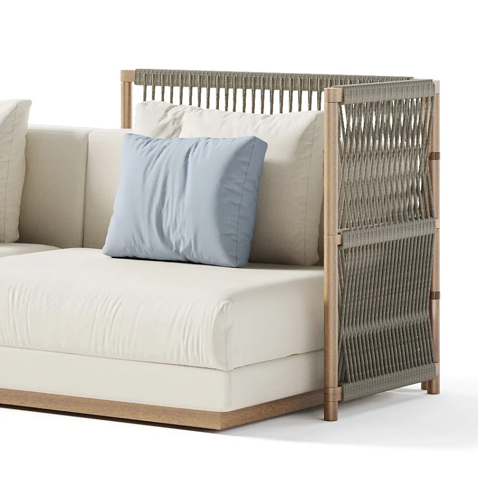 Sofá modular ao ar livre em tecido fabricado na Itália - Rubik Viadurini