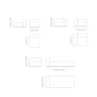 Sofá de jardim modular em tecido repelente de água fabricado na Itália - Bahias Viadurini