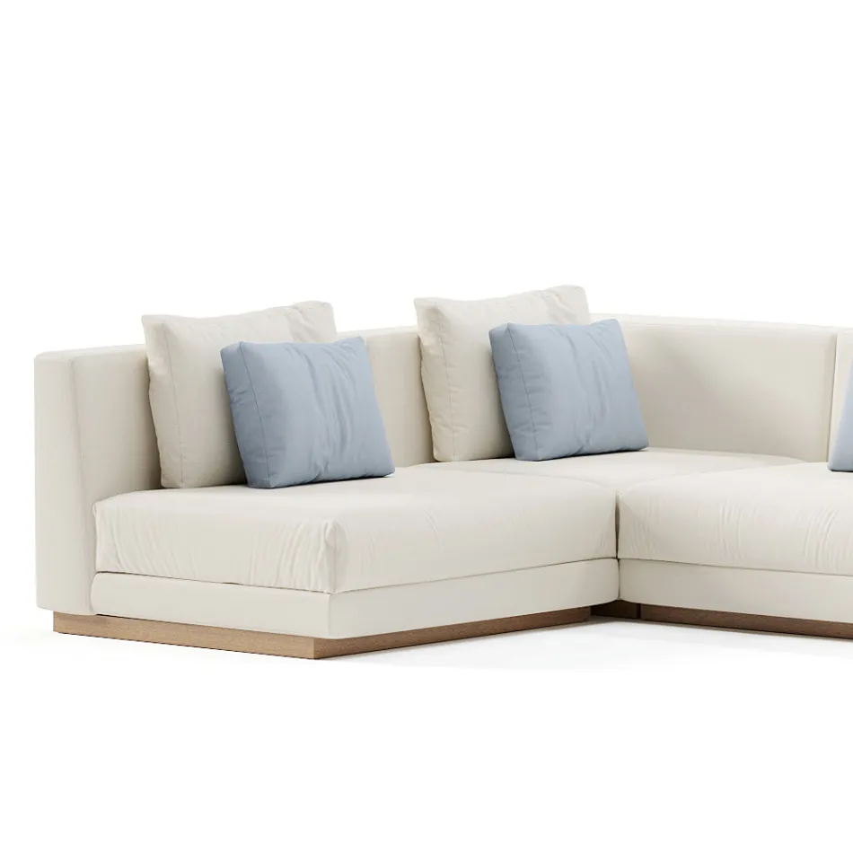 Sofá de jardim modular em tecido fabricado na Itália - Rubik Viadurini