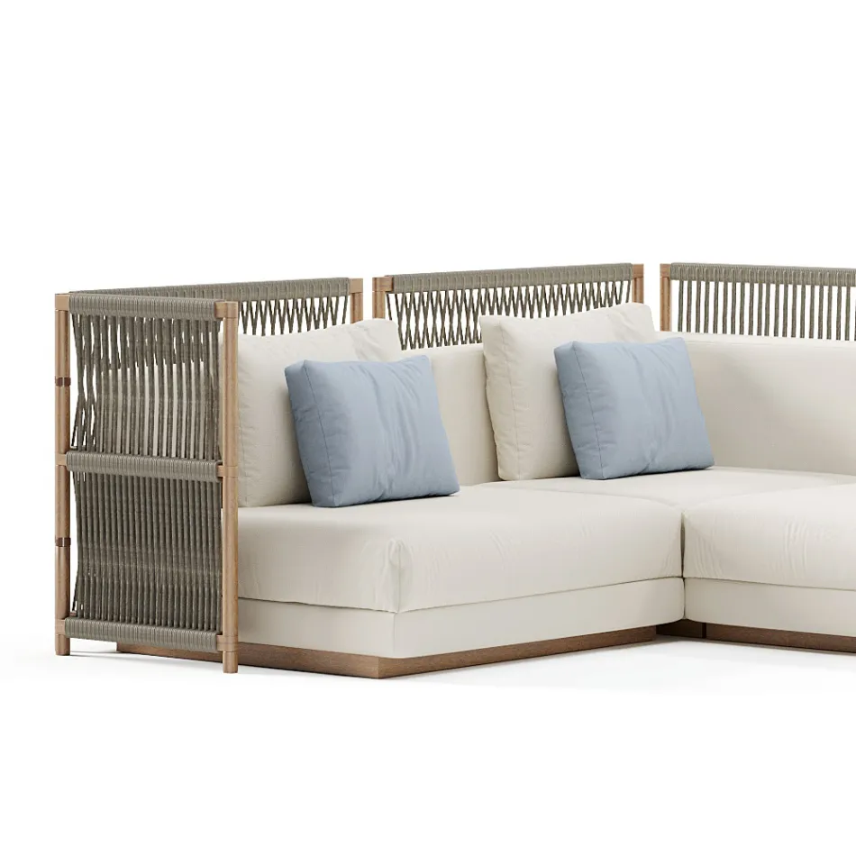 Sofá de jardim modular em tecido fabricado na Itália - Rubik Viadurini