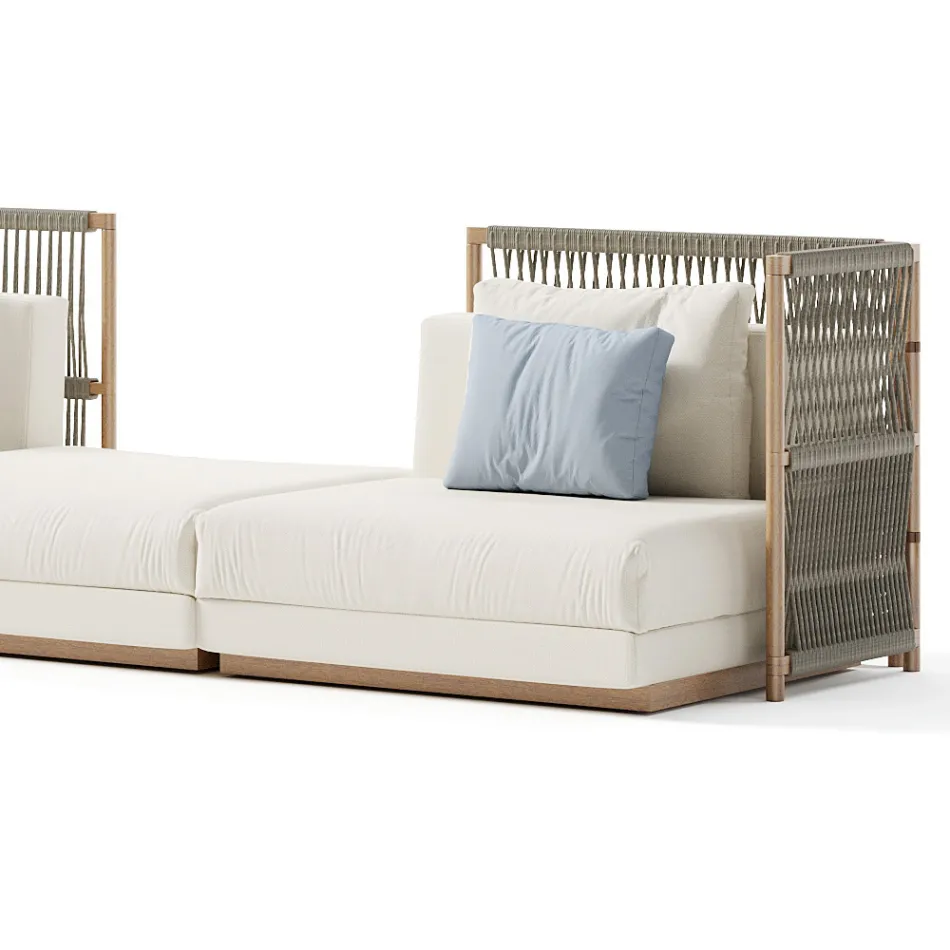 Sofá de jardim modular em tecido fabricado na Itália - Rubik Viadurini