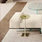 Sofá com Base de Vidro Extratransparente e Assento de Tecido Made in Italy - Rory Viadurini