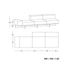 Sofá com Base de Vidro Extratransparente e Assento de Tecido Made in Italy - Rory Viadurini