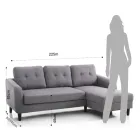 Sofá com cama dobrável sob o assento - Níquel Viadurini