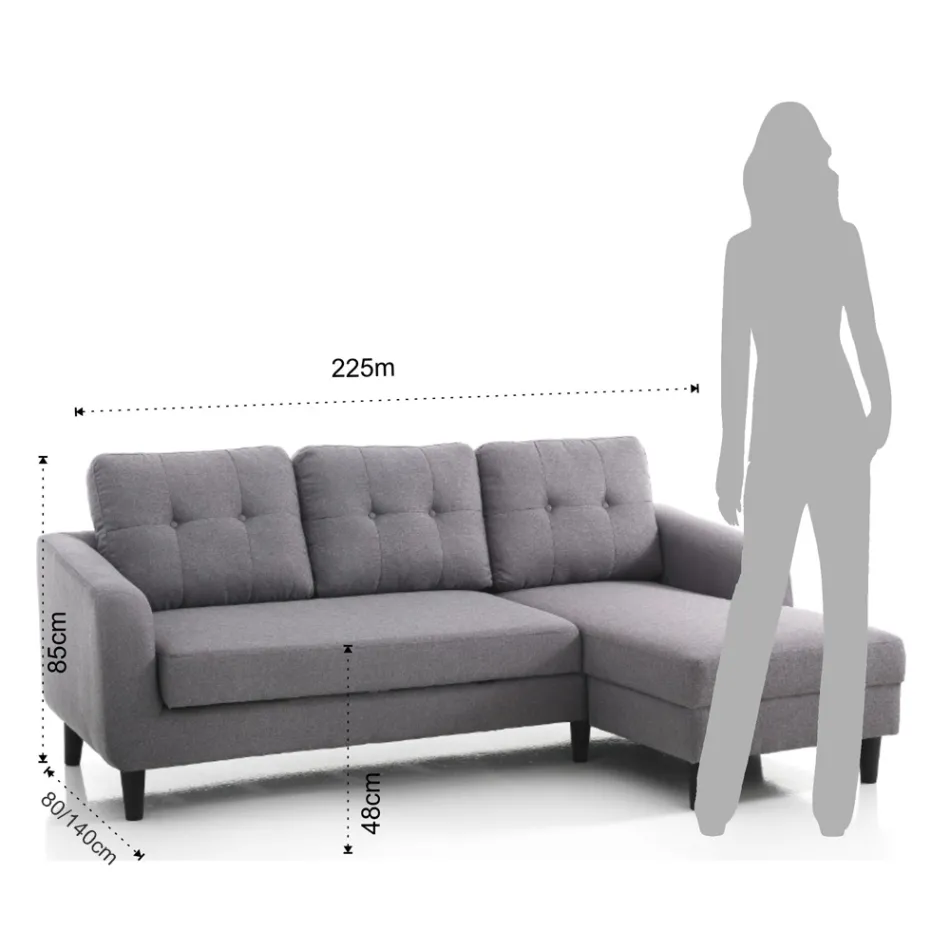 Sofá com cama dobrável sob o assento - Níquel Viadurini