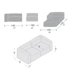 Sofá com Península Interna em Poliuretano Expandido - Buffo Viadurini