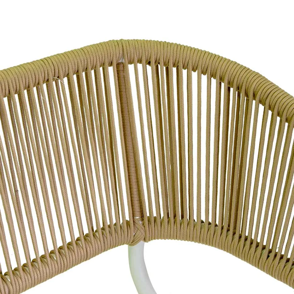 Sofá com Poltronas e Mesa de Centro em Alumínio Branco para o Jardim - Tenda Viadurini