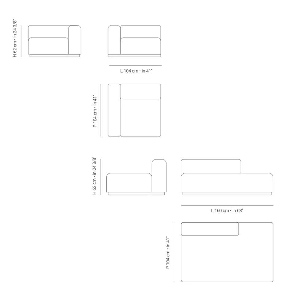 Sofá Modular Exterior em Compensado Marítimo Fabricado na Itália - Bahias Viadurini