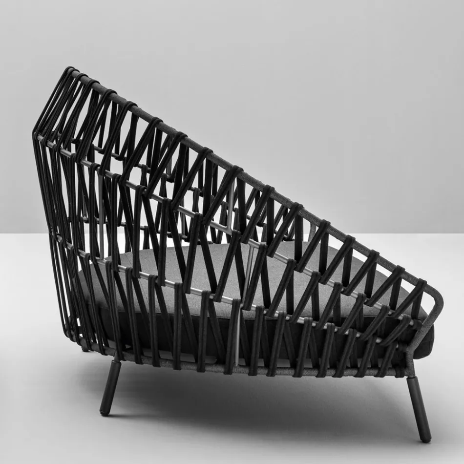 Sofá ao ar livre com travesseiros incluídos fabricado na Itália - Emmacross por Varaschin Viadurini