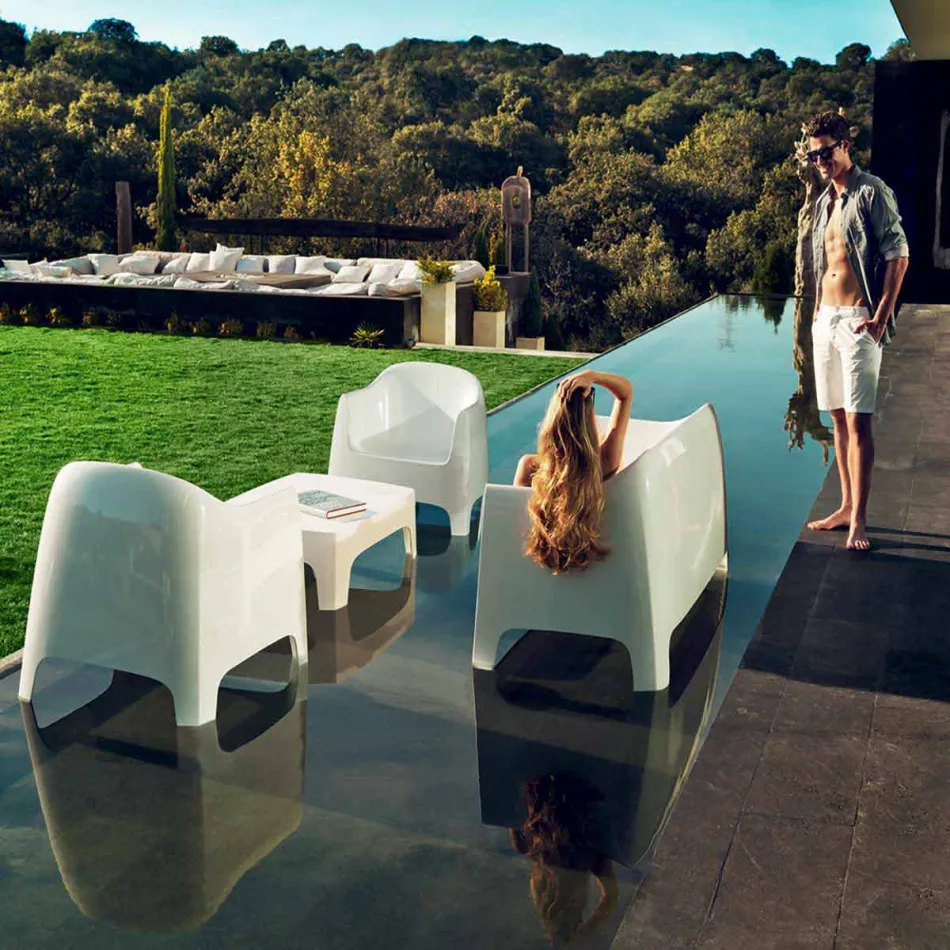 Sofá de design moderno para exterior Solid by Vondom em polipropileno Viadurini