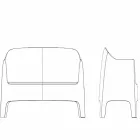 Sofá de design moderno para exterior Solid by Vondom em polipropileno Viadurini