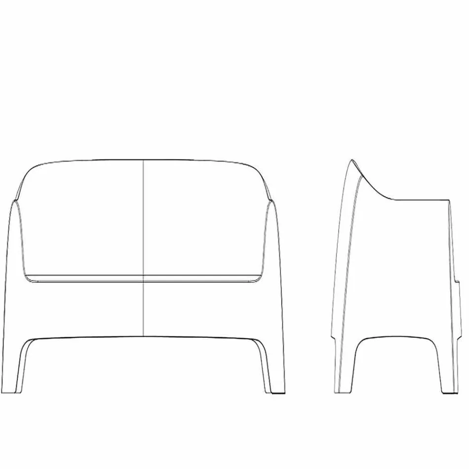 Sofá de design moderno para exterior Solid by Vondom em polipropileno Viadurini