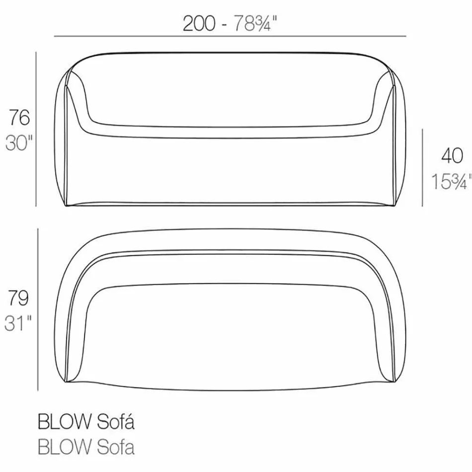 Sofá de design ao ar livre em Blow by Vondom polyethylene resin Viadurini