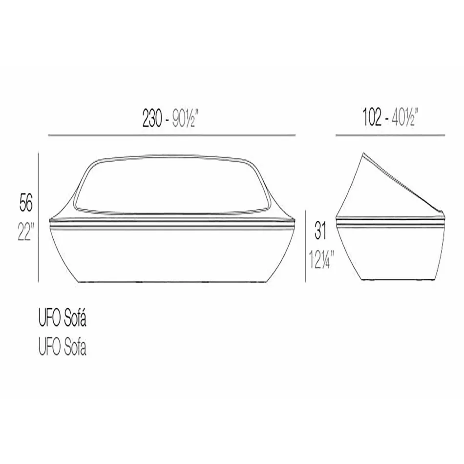 Sofá exterior Ufo by Vondom design em resina de polietileno Viadurini