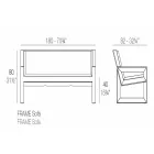 Frame by Vondom sofá ao ar livre, em resina de polietileno, design Viadurini