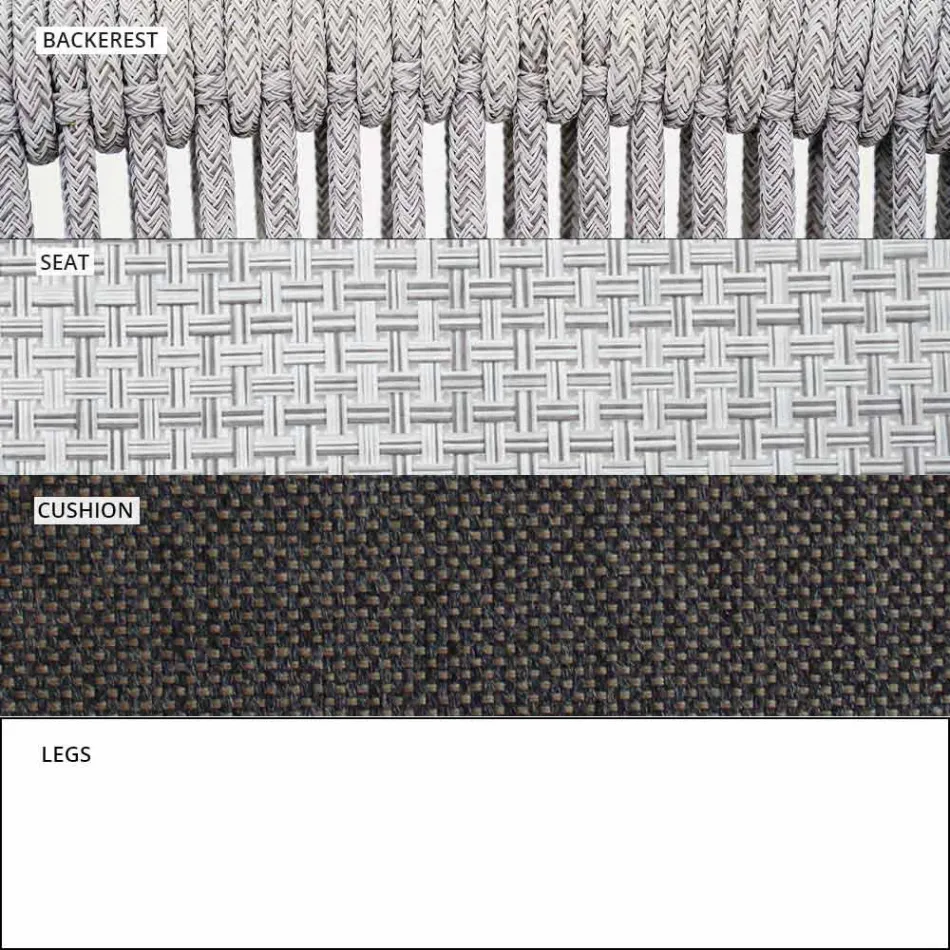 Tecido estofado para sofá ao ar livre empilhável de dois lugares - inteligente por Varaschin Viadurini