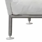 Sofá Externo em Aço e Tecido PVC Branco Almofadas - Ontario 6 Viadurini