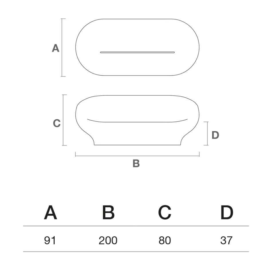 Sofá de exterior em polietileno disponível em várias cores - Toalha Viadurini