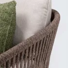 Sofá para área externa em trama de teca e polietileno - Jhon Viadurini