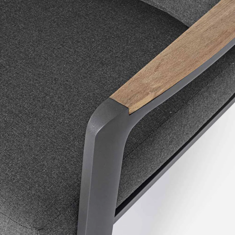 Sofá Exterior em Tecido com Estrutura de Alumínio, Homemotion - Cara Viadurini