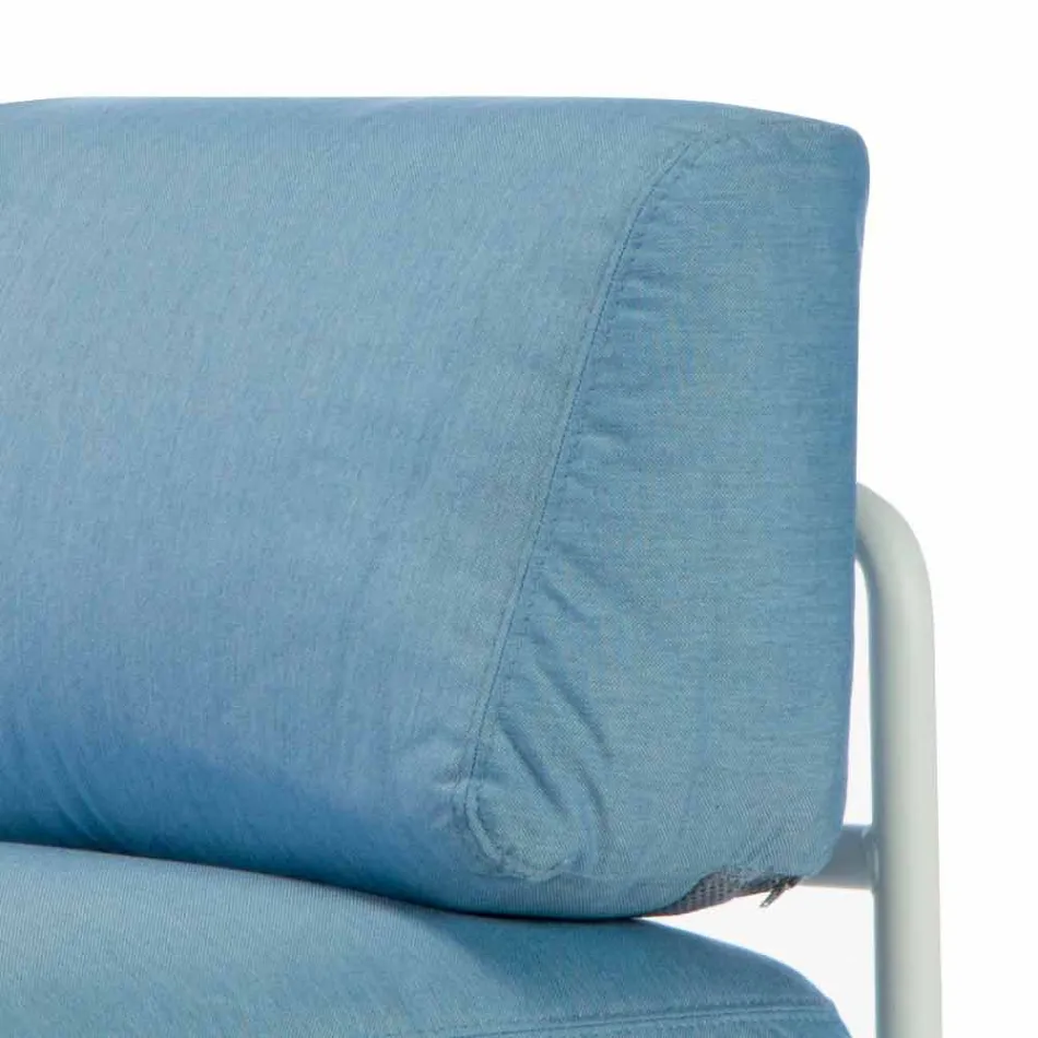 Sofá Modular de Canto em Metal e Tecido Made in Italy - Cola Viadurini