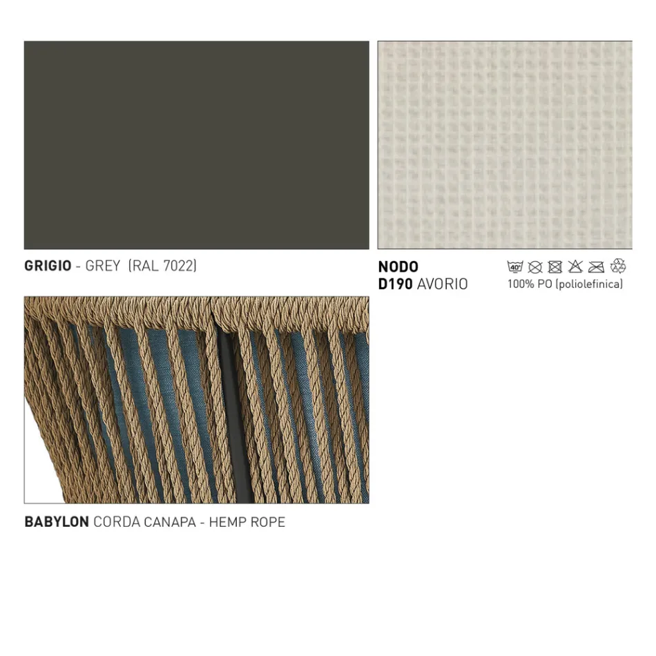 Sofá de jardim de 2 lugares em alumínio com trama - Cricket by Varaschin Viadurini