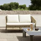 Sofá de jardim de 2 lugares em alumínio com trama - Cricket by Varaschin Viadurini