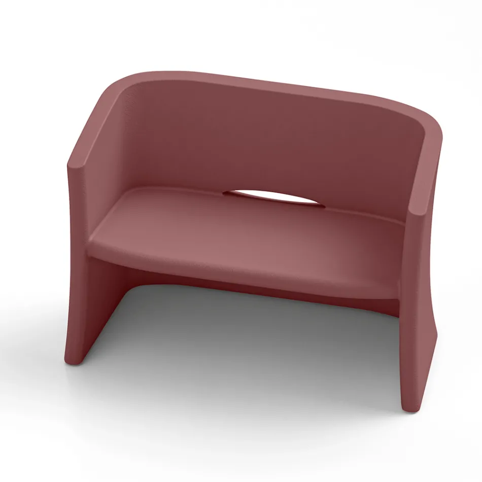 Sofá de jardim de 2 lugares em polietileno colorido fabricado na Itália - Gomez Viadurini