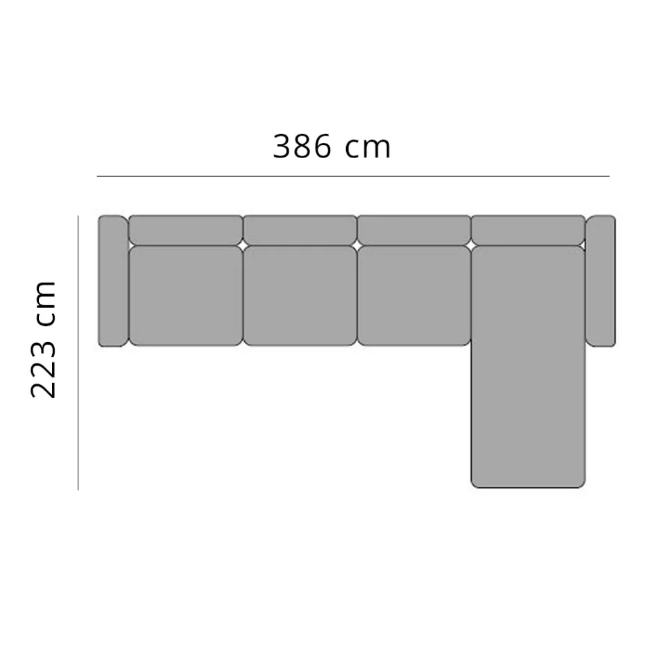 Sofá de Jardim de 3 Lugares com Chaise Longue em Alumínio e Tecido - Filomena Viadurini