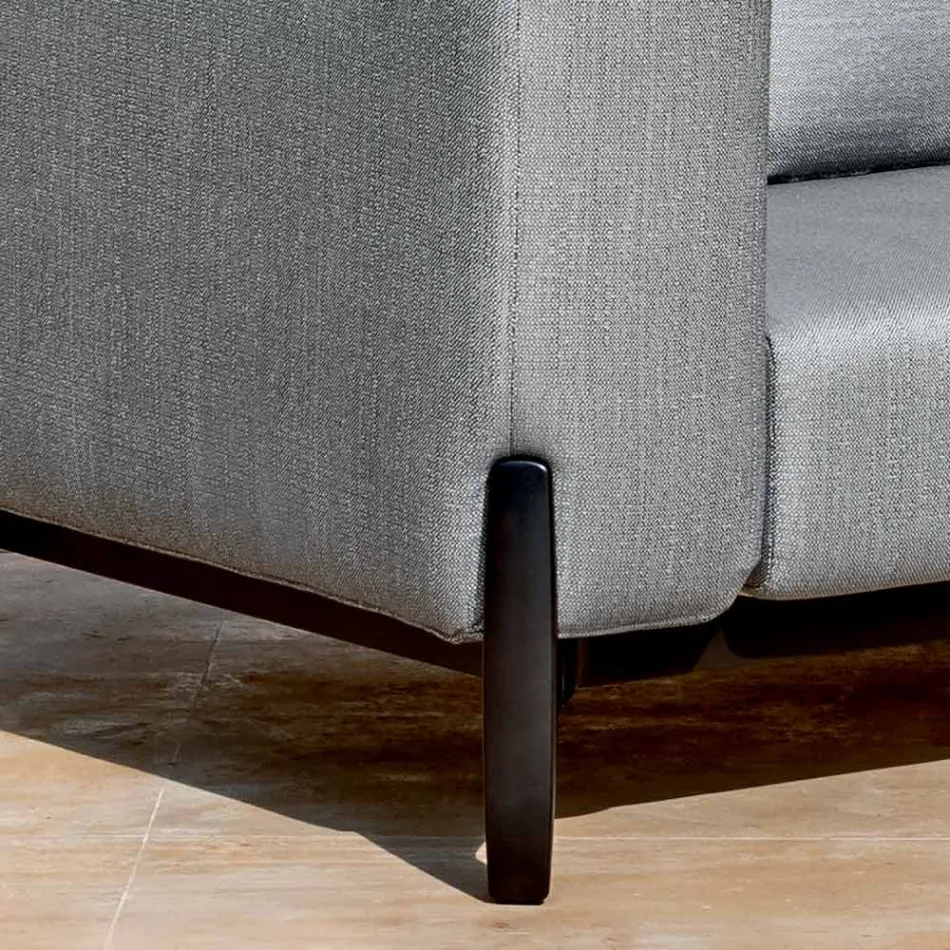 Sofá de Jardim de 3 Lugares com Chaise Longue em Alumínio e Tecido - Filomena Viadurini