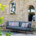 Almofadas de sofá de jardim de 3 lugares incluídas em aço fabricado na Itália - Brienne