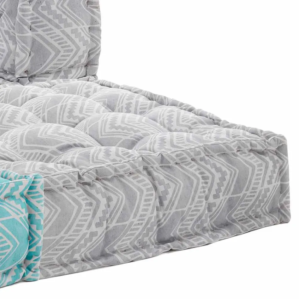 Sofá de jardim étnico de dois lugares em tecido repelente de água - Shamo Viadurini