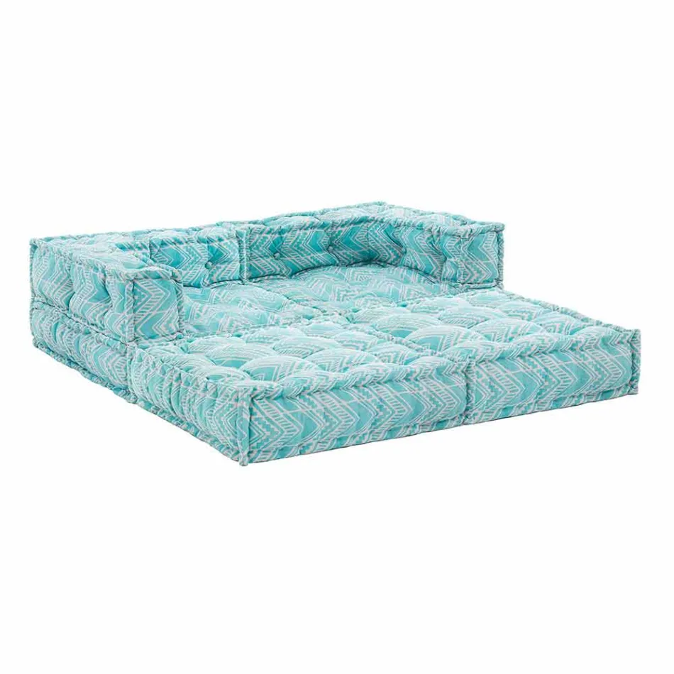 Sofá de jardim étnico de dois lugares em tecido repelente de água - Shamo Viadurini