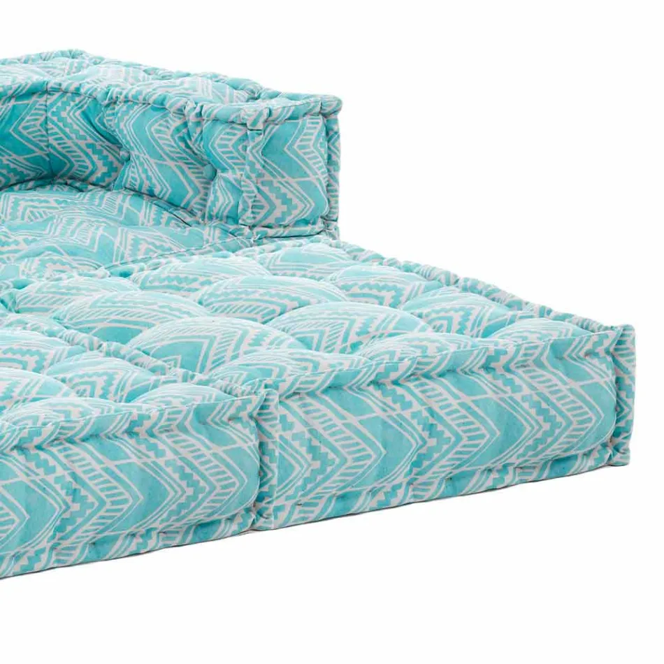 Sofá de jardim étnico de dois lugares em tecido repelente de água - Shamo Viadurini