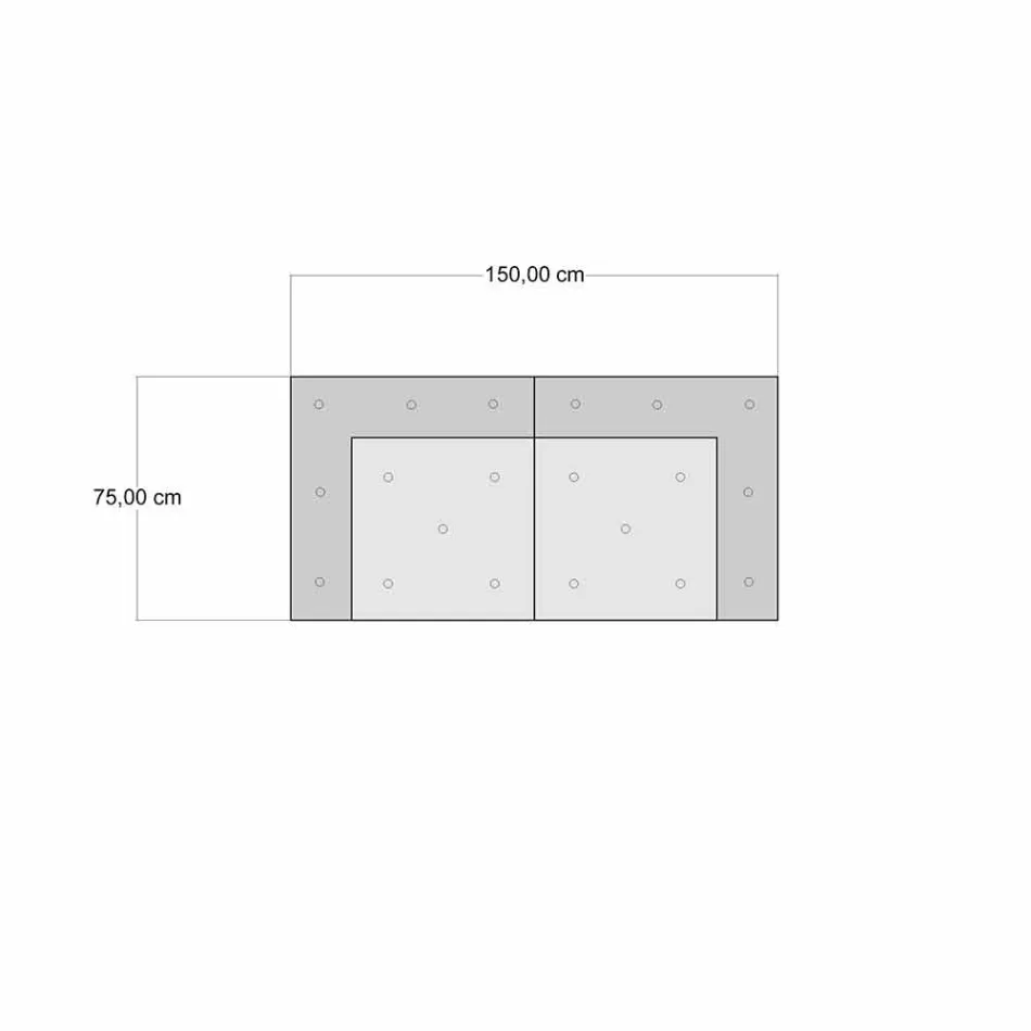 Sofá de jardim étnico de dois lugares em tecido repelente de água - Shamo Viadurini