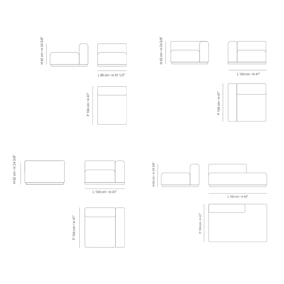 Sofá de Jardim Modular em Compensado Marinho Fabricado na Itália - Bahias Viadurini